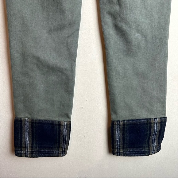 Driftwood Pants Colette Roads End Flannel Cuffs Green Jeans Women’s Size 28 - Picture 7 of 15